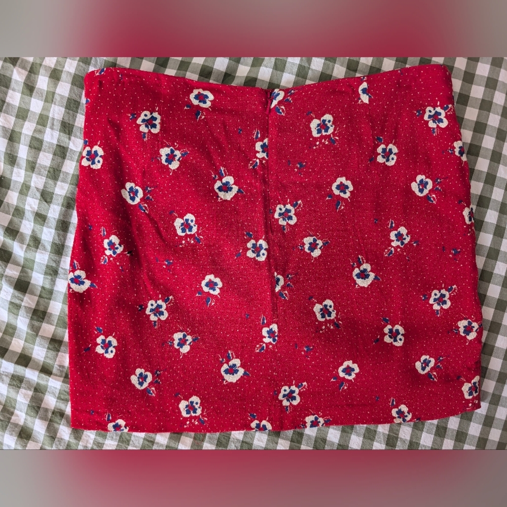 Sezane Red Floral Pacome Wrap Skirt - Picture 5 of 5